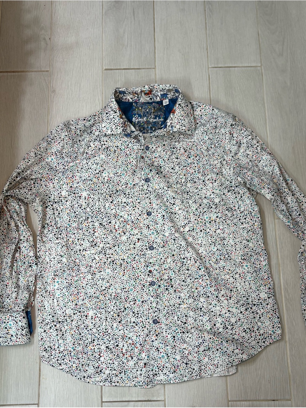 Robert Graham Men's Geometric Polka Dot Button Down Shirt Long Sleeve Size 2XL